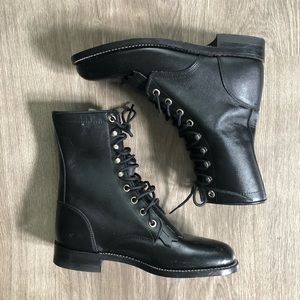 Justin Leather Kiltie Lace Up Boots
